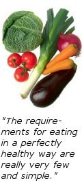 The requirements for eating in a perfectly healthy way are really very few and simple. -- Wallace Wattles in The Science of Being Well